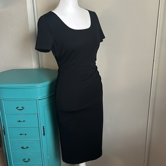 Diane Von Furstenberg Timeless Little Black Side Ruched Cocktail Evening Dress - Picture 11 of 12